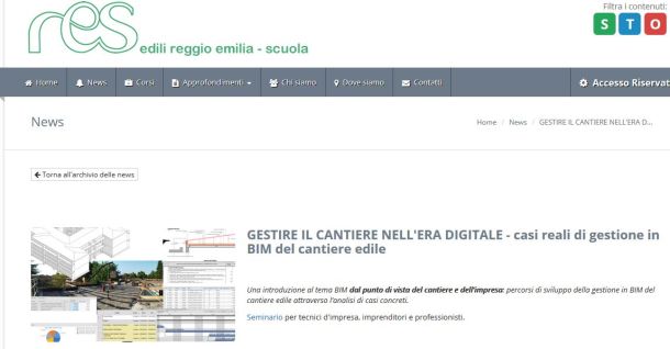 GESTIRE IL CANTIERE NELL'ERA DIGITALE: Esperienze, prospettive e opportunità- Scuola Edile di Reggio Emilia