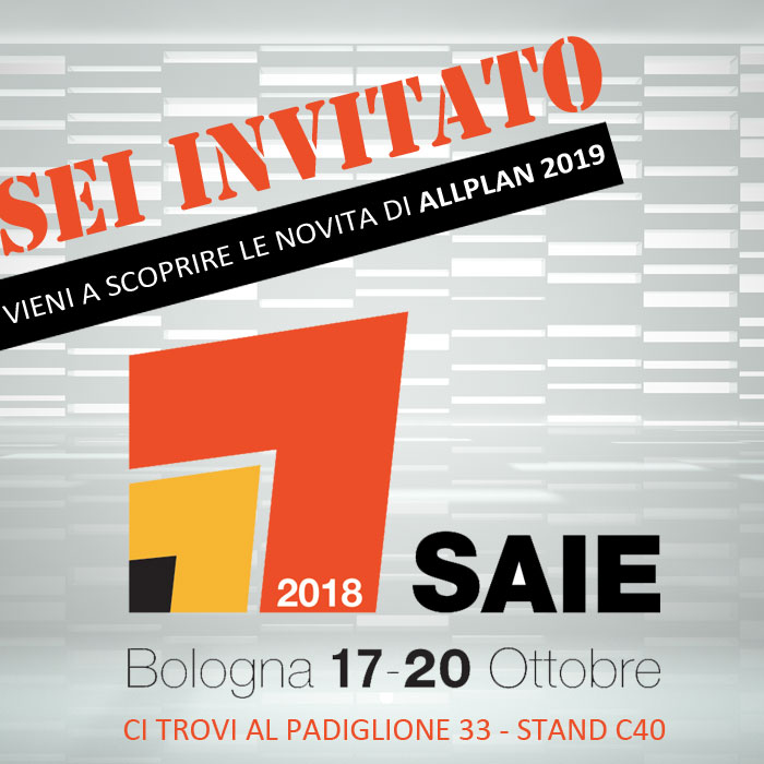Serteco al SAIE 2018 a Bologna presso lo stand Allplan Italia Pad. 33-C40